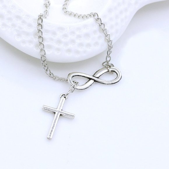 💎 NEW ❤️ Infinity Necklace Chain Luck Cross Pendant Bohemian - Picture 3 of 6